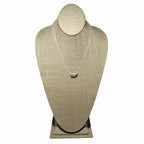Aquamarine Sterling Silver Necklace 3 Stone Pendant
