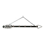 Arrow Wall Hook Hanger 6 Hook Metal Key and Jewelry Organizer Black 18x1.5x0.05 BandsCo Straps