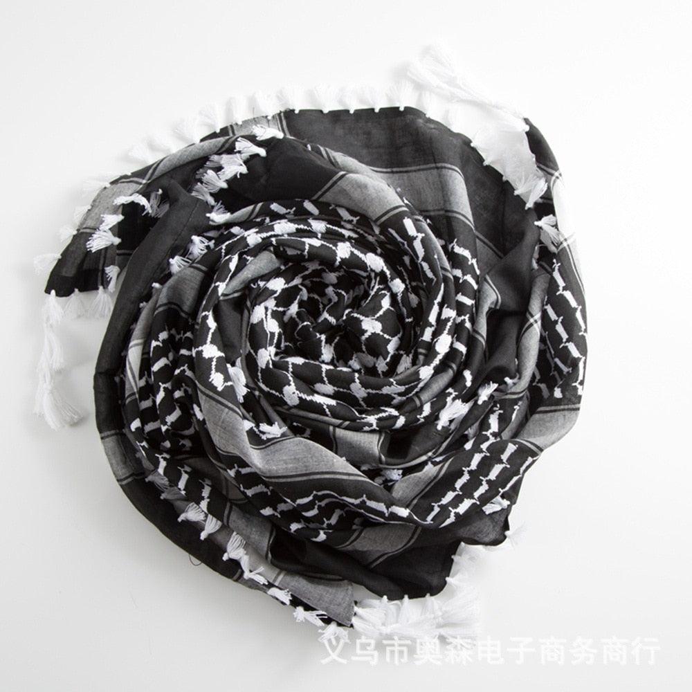 Arab Scarf Shawl Keffiyeh Wrap Shemagh Scarf Mask Cycling Shawl Neck Cover Man Woman Hiking Sunshade Head Wrap Men Scarf Shawl Wrap Pattern of Arab Shemagh Keffiyeh Men Arab Kufiyah Keffiyeh Arabic Muslim Head Wrap Stevvex