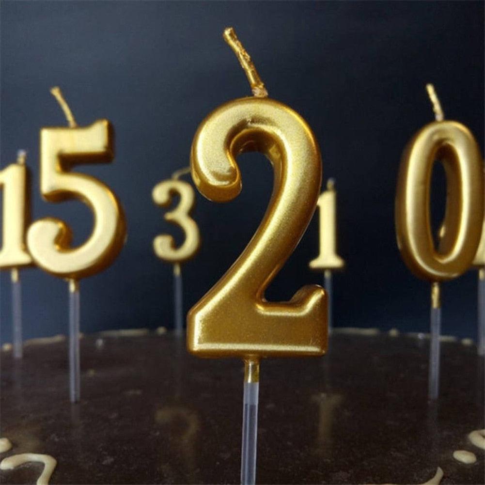 Arabic Number 0-9 Wax Candles Number Candles Cake Numeral Candles Number 0-9 Glitter Cake Topper Decoration For Birthday Wedding Reunion Theme Part Digital Cake Topper Kids Children Party Happy Birthday Ornament Cakes Top Decoration Accessories Stevvex