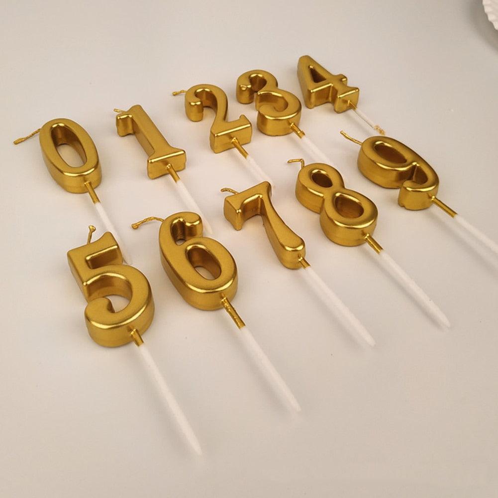 Arabic Number 0-9 Wax Candles Number Candles Cake Numeral Candles Number 0-9 Glitter Cake Topper Decoration For Birthday Wedding Reunion Theme Part Digital Cake Topper Kids Children Party Happy Birthday Ornament Cakes Top Decoration Accessories Stevvex