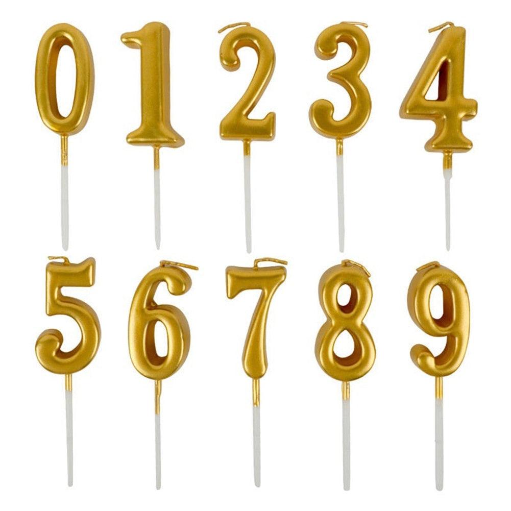 Arabic Number 0-9 Wax Candles Number Candles Cake Numeral Candles Number 0-9 Glitter Cake Topper Decoration For Birthday Wedding Reunion Theme Part Digital Cake Topper Kids Children Party Happy Birthday Ornament Cakes Top Decoration Accessories Stevvex