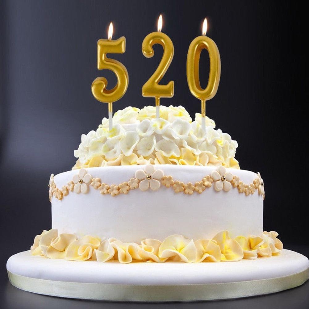 Arabic Number 0-9 Wax Candles Number Candles Cake Numeral Candles Number 0-9 Glitter Cake Topper Decoration For Birthday Wedding Reunion Theme Part Digital Cake Topper Kids Children Party Happy Birthday Ornament Cakes Top Decoration Accessories Stevvex