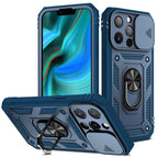 Armor Shockproof Phone Case For iPhone 13 12 11 Pro Max X XR XS Max 11 13 Pro Magnetic Ring Stand Holder Back Cover Slide Camera Cover & Kickstand Built-in 360° Rotate Ring Stand Magnetic Cover Case