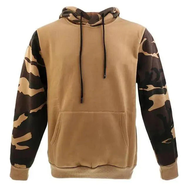 Army Green Men Military Hoodies Autumn Winter Hooded Sweatshirts Men's Pullover Hoodie Blend Fleece Long Sleeve Contrast Color Military Sweatshirt with Pocket Stevvex