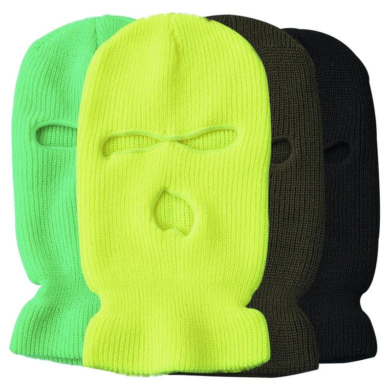 Army Tactical Mask 3 Hole Full Face Mask Ski Mask Winter Cap Balaclava Motorbike Motorcycle Helmet Full Helmet Neck Gaiter, Winter Balaclava Warm Knit Beanie for Outdoor Sports Outdoor Full Face Cover Thermal Ski Mask Stevvex