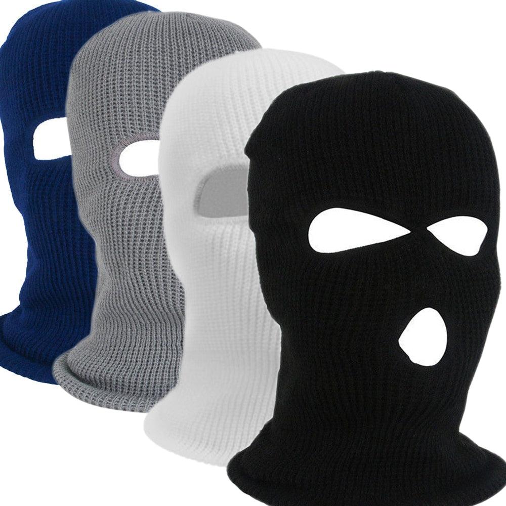 Army Tactical Mask 3 Hole Full Face Mask Ski Mask Winter Cap Balaclava Motorbike Motorcycle Helmet Full Helmet Neck Gaiter, Winter Balaclava Warm Knit Beanie for Outdoor Sports Outdoor Full Face Cover Thermal Ski Mask Stevvex