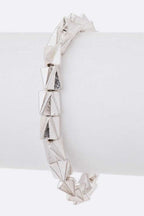 Arrowhead Nugget Stretch Bracelet Gold Beaded Women