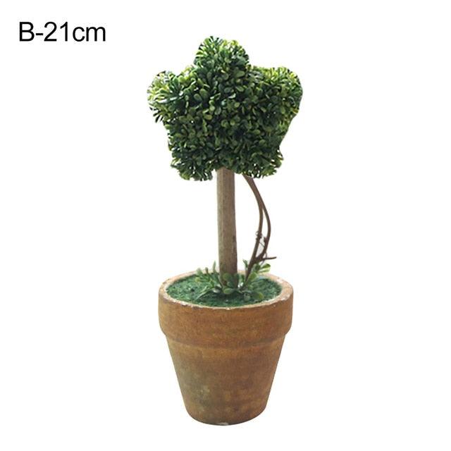 Artificial 1 Pc Heart Star Round Potted Decor  Bonsai  Ornament Home Garden Wedding Party Decor Home Decoration Stevvex
