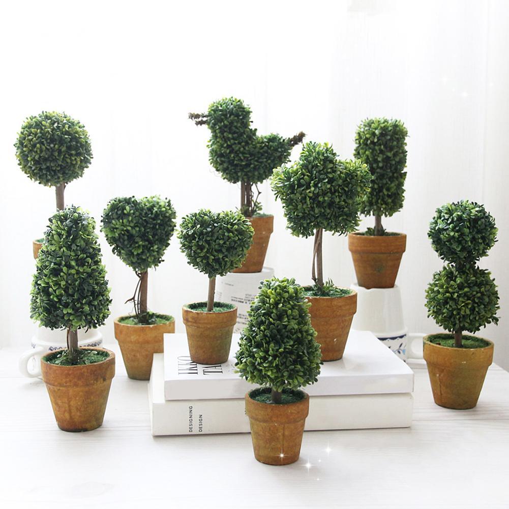 Artificial 1 Pc Heart Star Round Potted Decor  Bonsai  Ornament Home Garden Wedding Party Decor Home Decoration Stevvex