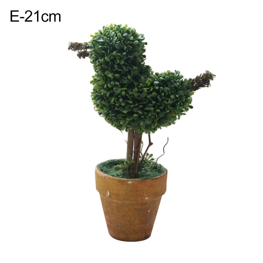 Artificial 1 Pc Heart Star Round Potted Decor  Bonsai  Ornament Home Garden Wedding Party Decor Home Decoration Stevvex