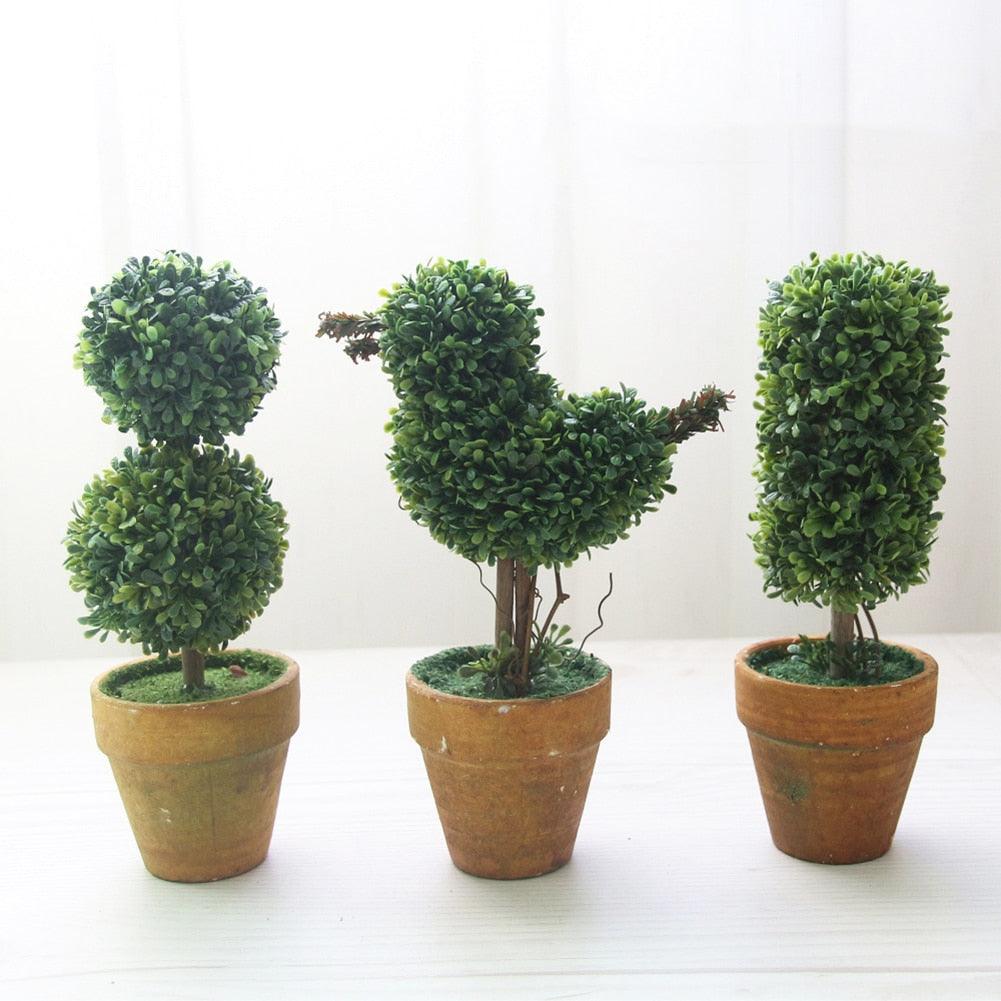 Artificial 1 Pc Heart Star Round Potted Decor  Bonsai  Ornament Home Garden Wedding Party Decor Home Decoration Stevvex