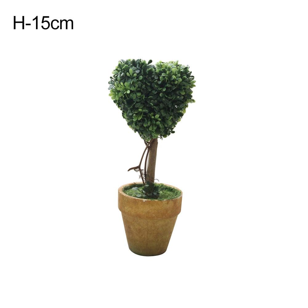 Artificial 1 Pc Heart Star Round Potted Decor  Bonsai  Ornament Home Garden Wedding Party Decor Home Decoration Stevvex