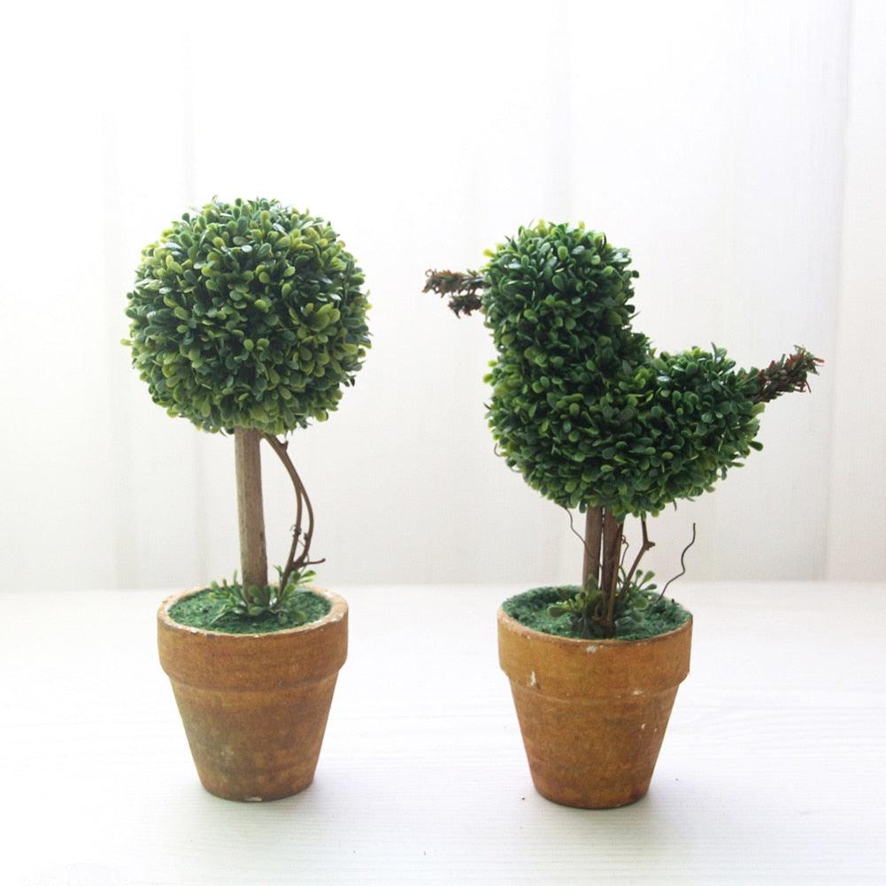 Artificial 1 Pc Heart Star Round Potted Decor  Bonsai  Ornament Home Garden Wedding Party Decor Home Decoration Stevvex