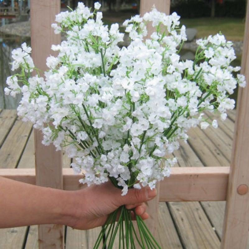 Artificial Baby Breath Gypsophila Flowers Bouquets Fake Silicone Plant Floral Bouquets Arrangement For Wedding Home Hotel Party Decoration Stevvex