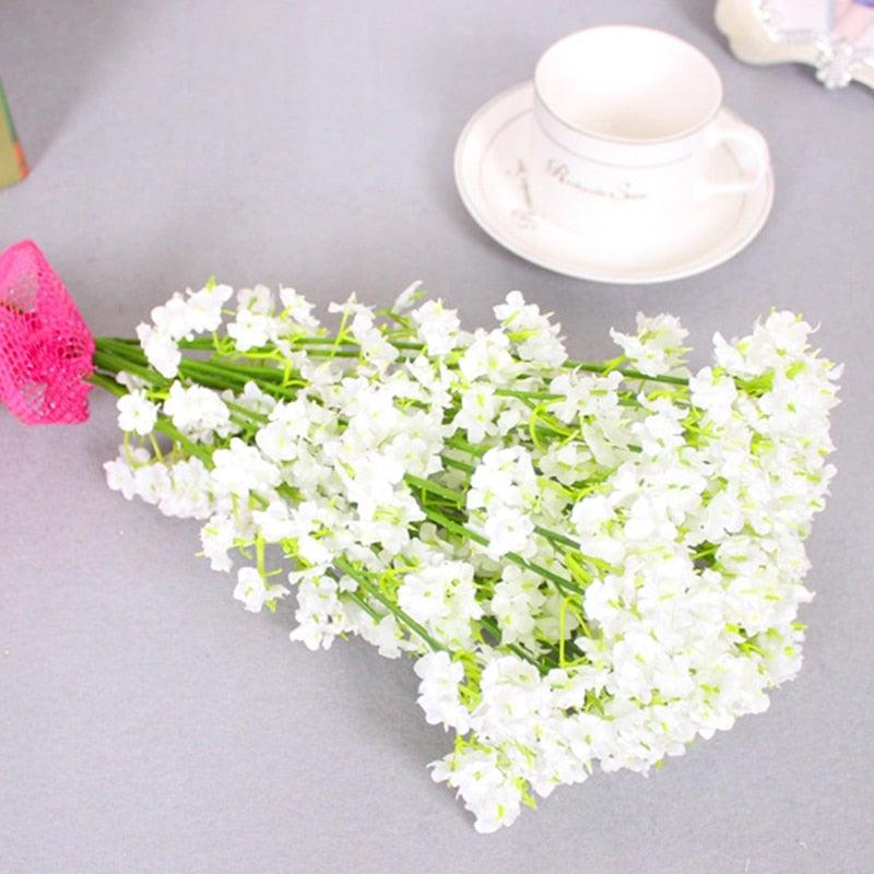 Artificial Baby Breath Gypsophila Flowers Bouquets Fake Silicone Plant Floral Bouquets Arrangement For Wedding Home Hotel Party Decoration Stevvex