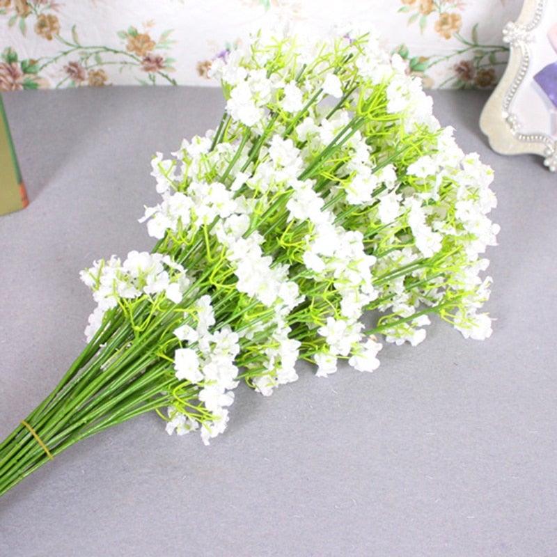 Artificial Baby Breath Gypsophila Flowers Bouquets Fake Silicone Plant Floral Bouquets Arrangement For Wedding Home Hotel Party Decoration Stevvex