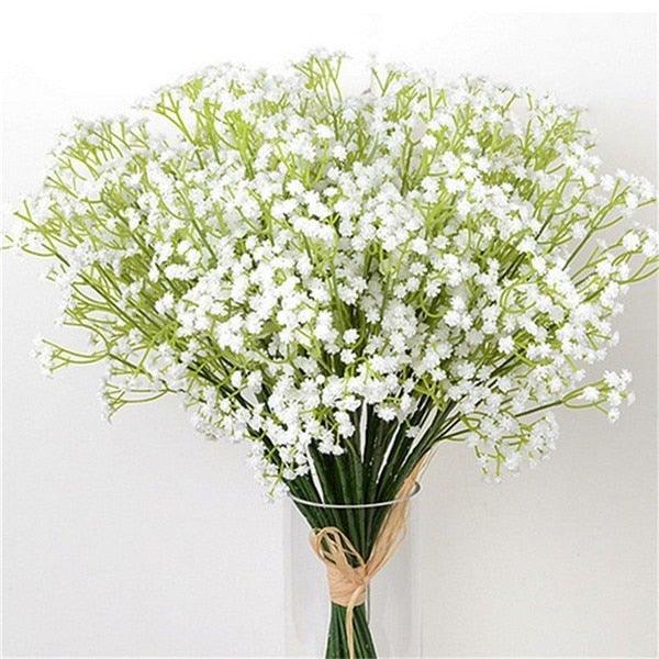 Artificial Baby Breath Gypsophila Flowers Bouquets Fake Silicone Plant Floral Bouquets Arrangement For Wedding Home Hotel Party Decoration Stevvex