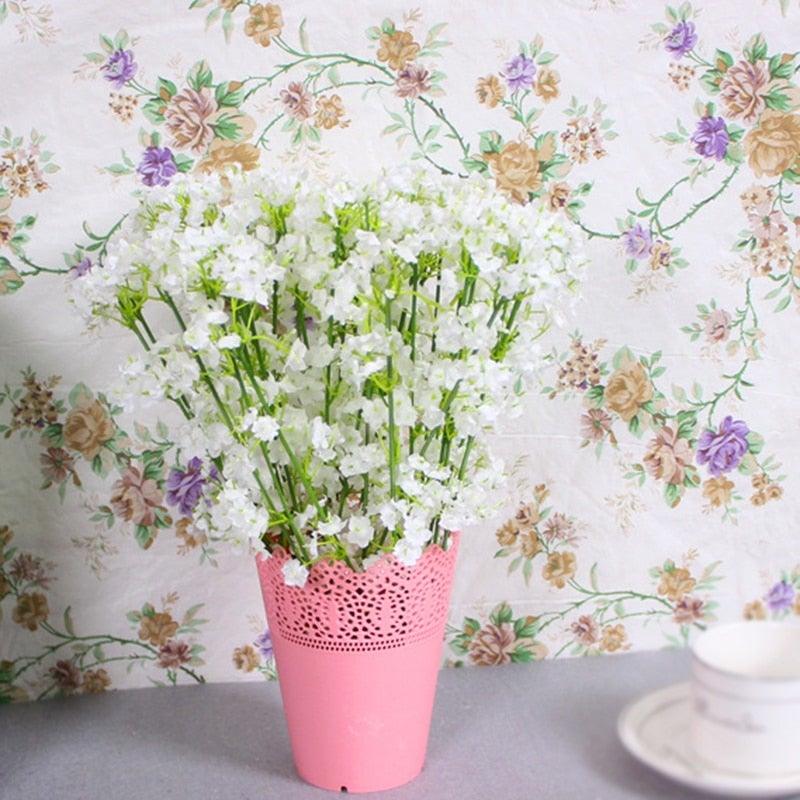 Artificial Baby Breath Gypsophila Flowers Bouquets Fake Silicone Plant Floral Bouquets Arrangement For Wedding Home Hotel Party Decoration Stevvex