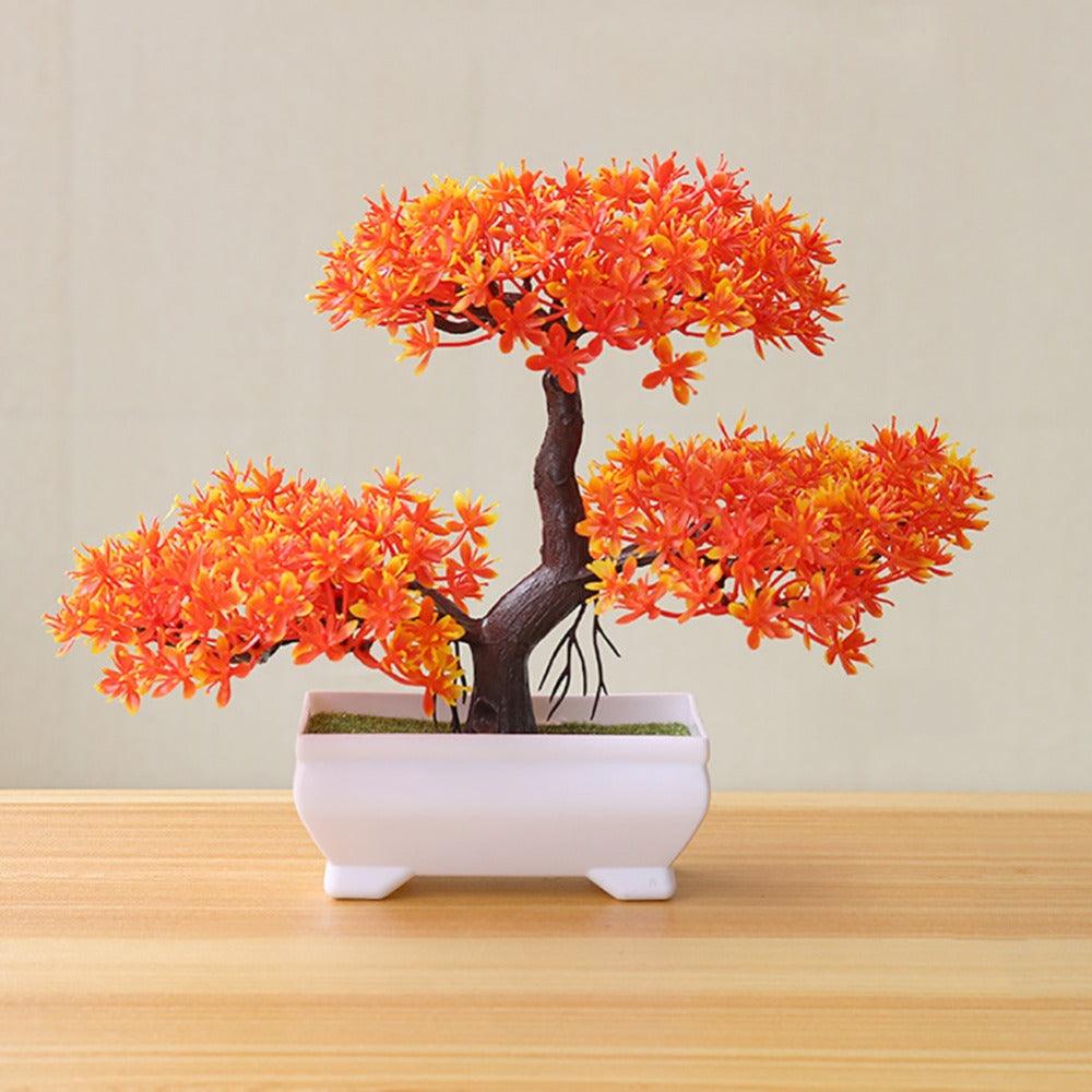 Artificial Bonsai Tree Fake Flower Potted Ornament For Home, Room, Garden, Bookshelves Decoration Desktop Display Artificial Flower Potted for Home Decor Stevvex