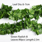 Artificial Decoration Vivid Vine Rattan Leaf Grass Grape Leaves Hanging For Wedding Home Kitchen Garden Party Decor Garland Fake Greenery Vine Leaves Hanging Green Foliage for Home Wedding Garden Wall Decoration Stevvex