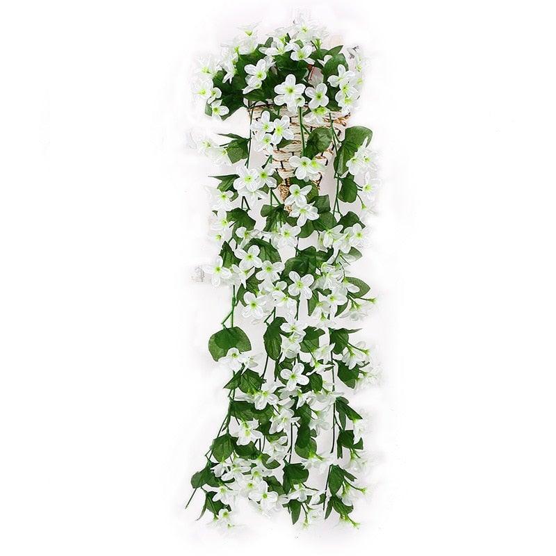 Artificial Flower Wisteria Basket Wall Hanging Flower Party Decoration Simulation For Valentine's Day Wedding Birthdays Hanging Basket Lifelike Garland for Home Wedding Garden/Yard String Floral Decoration Stevvex