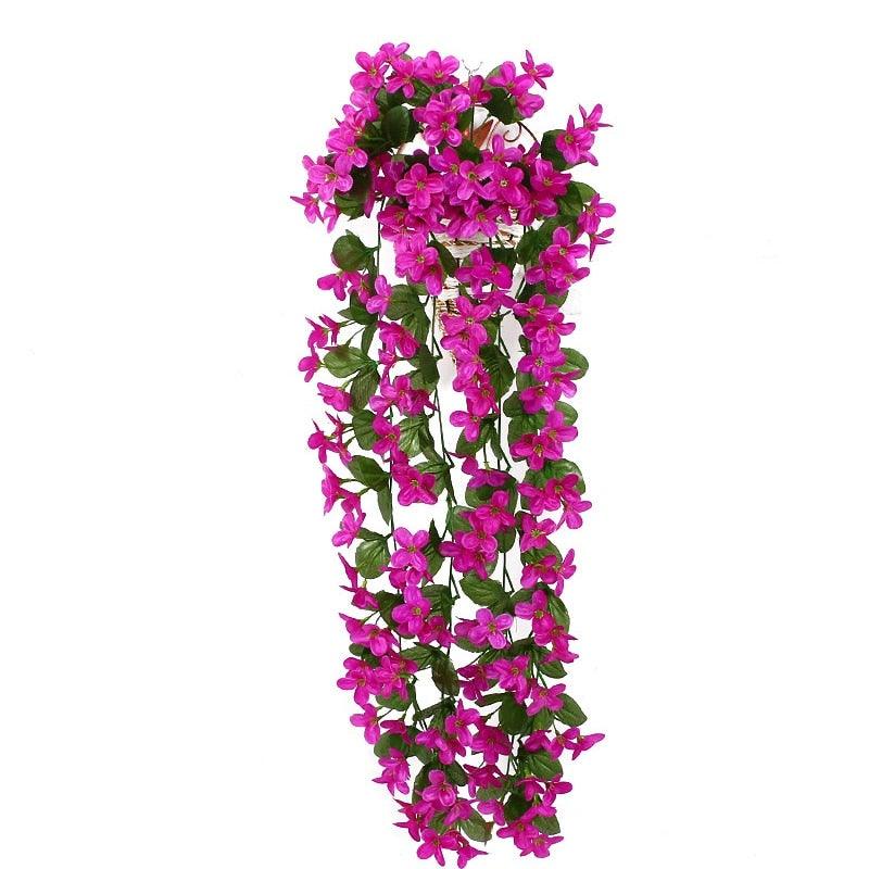 Artificial Flower Wisteria Basket Wall Hanging Flower Party Decoration Simulation For Valentine's Day Wedding Birthdays Hanging Basket Lifelike Garland for Home Wedding Garden/Yard String Floral Decoration Stevvex