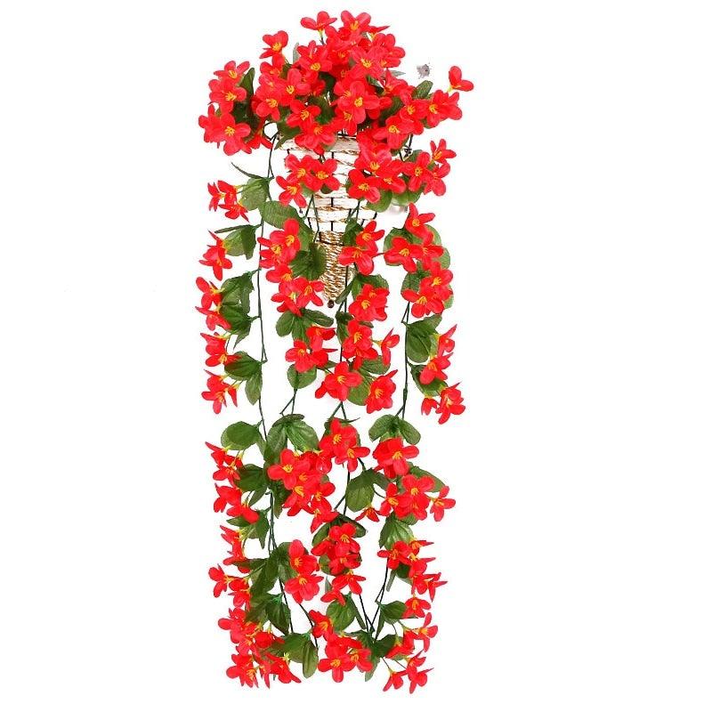 Artificial Flower Wisteria Basket Wall Hanging Flower Party Decoration Simulation For Valentine's Day Wedding Birthdays Hanging Basket Lifelike Garland for Home Wedding Garden/Yard String Floral Decoration Stevvex