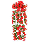 Artificial Flower Wisteria Basket Wall Hanging Flower Party Decoration Simulation For Valentine's Day Wedding Birthdays Hanging Basket Lifelike Garland for Home Wedding Garden/Yard String Floral Decoration Stevvex