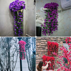 Artificial Flower Wisteria Basket Wall Hanging Flower Party Decoration Simulation For Valentine's Day Wedding Birthdays Hanging Basket Lifelike Garland for Home Wedding Garden/Yard String Floral Decoration Stevvex