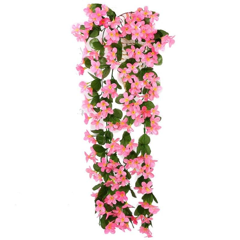 Artificial Flower Wisteria Basket Wall Hanging Flower Party Decoration Simulation For Valentine's Day Wedding Birthdays Hanging Basket Lifelike Garland for Home Wedding Garden/Yard String Floral Decoration Stevvex