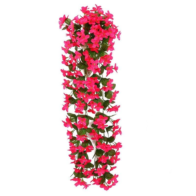 Artificial Flower Wisteria Basket Wall Hanging Flower Party Decoration Simulation For Valentine's Day Wedding Birthdays Hanging Basket Lifelike Garland for Home Wedding Garden/Yard String Floral Decoration Stevvex