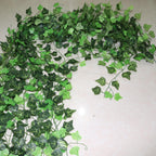 Artificial Ivy Leaf Garland Fake Leaves Hanging Vines  For Home Decor Creeper Green Ivy Artificial Ivy Garland Greenery Hanging Plant Vine for Wedding Wall Party Room Astethic Stuff Decor 100pcs Leaf 1 piece 2.4M Stevvex