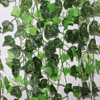 Artificial Ivy Leaf Garland Fake Leaves Hanging Vines  For Home Decor Creeper Green Ivy Artificial Ivy Garland Greenery Hanging Plant Vine for Wedding Wall Party Room Astethic Stuff Decor 100pcs Leaf 1 piece 2.4M Stevvex