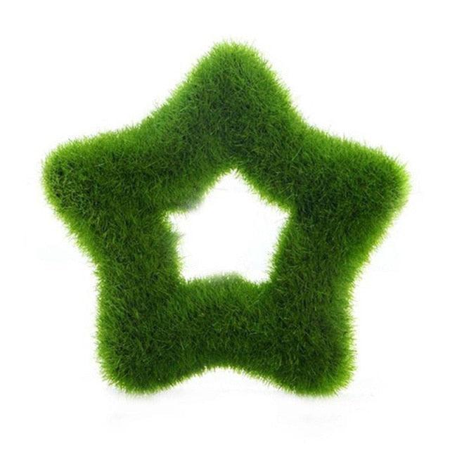 Artificial Lawn Simulation Grass Pile Simulation Flocking Love Star Bonsai Fake Flower Grass Ball For Home Decorations Ornaments Gifts Stevvex