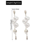 Artistic Asymmetric Pearl Drop Earrings (MAC325)