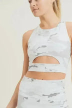 Snow Camo Sport Crop Top - SJB-DIAMOND ELITES