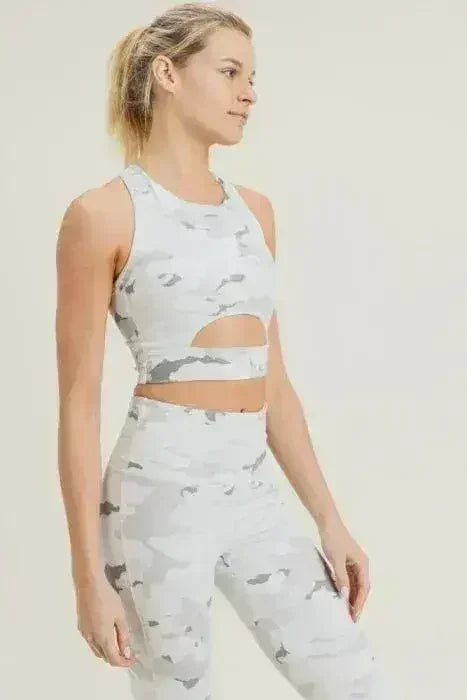 Snow Camo Sport Crop Top - SJB-DIAMOND ELITES