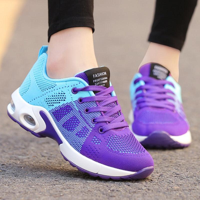 Athletic Sport Platform Sneakers Breathable Women Casual Fashion Height Increasing Shoes Air Cushion Soft Bottom Ultra Lightweight Running Workout Shoes Sports Design Stevvex