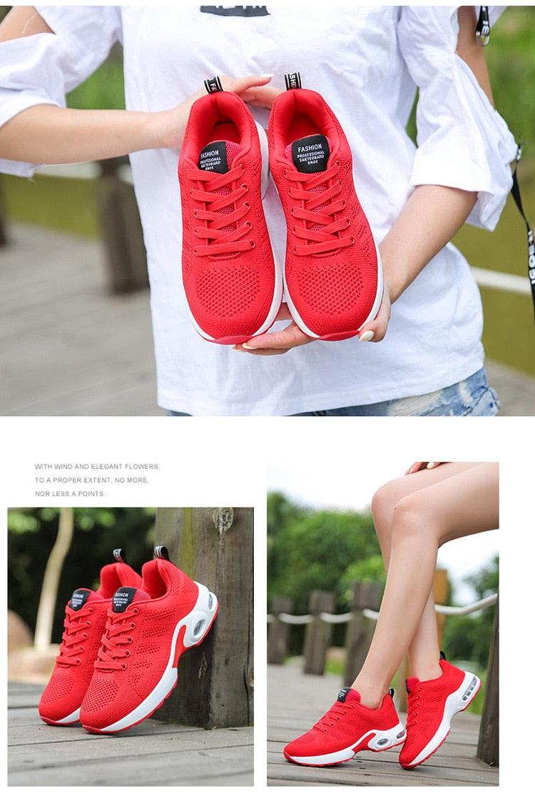Athletic Sport Platform Sneakers Breathable Women Casual Fashion Height Increasing Shoes Air Cushion Soft Bottom Ultra Lightweight Running Workout Shoes Sports Design Stevvex