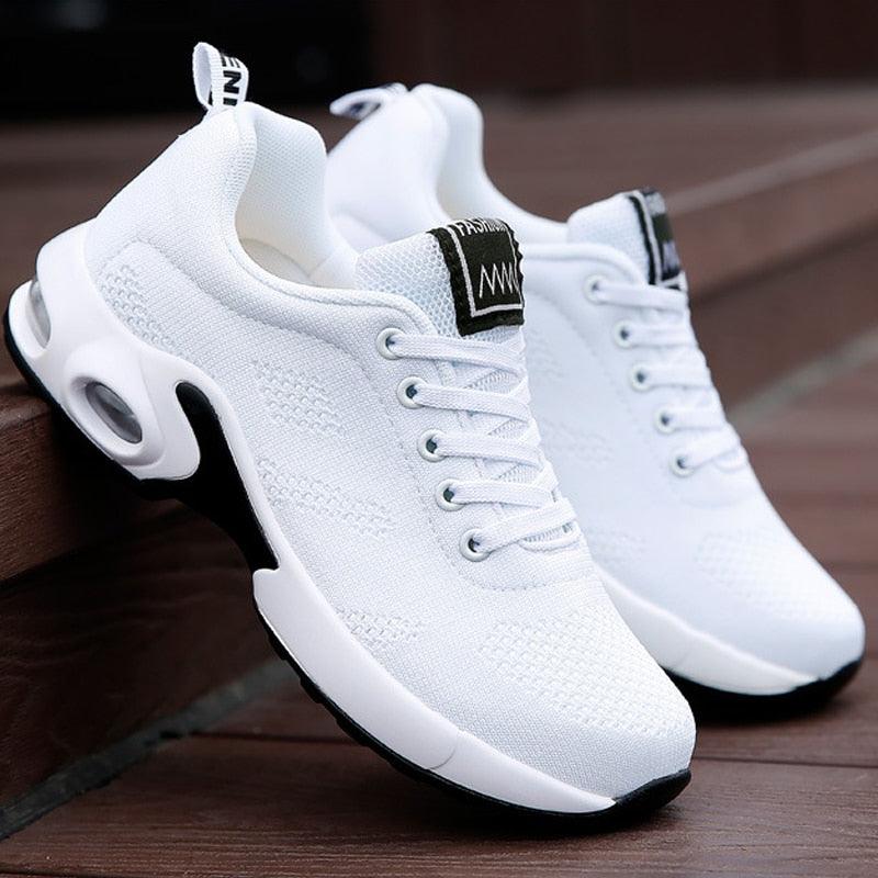 Athletic Sport Platform Sneakers Breathable Women Casual Fashion Height Increasing Shoes Air Cushion Soft Bottom Ultra Lightweight Running Workout Shoes Sports Design Stevvex