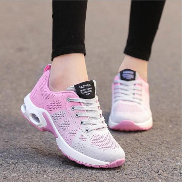 Athletic Sport Platform Sneakers Breathable Women Casual Fashion Height Increasing Shoes Air Cushion Soft Bottom Ultra Lightweight Running Workout Shoes Sports Design Stevvex
