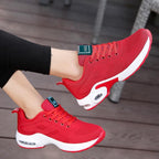 Athletic Sport Platform Sneakers Breathable Women Casual Fashion Height Increasing Shoes Air Cushion Soft Bottom Ultra Lightweight Running Workout Shoes Sports Design Stevvex