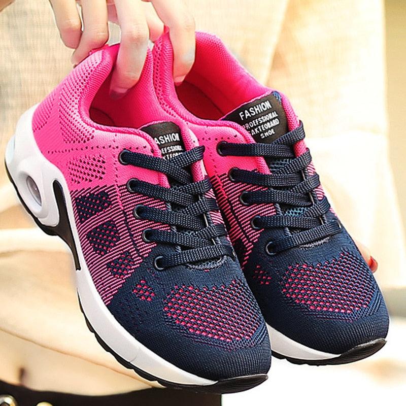 Athletic Sport Platform Sneakers Breathable Women Casual Fashion Height Increasing Shoes Air Cushion Soft Bottom Ultra Lightweight Running Workout Shoes Sports Design Stevvex