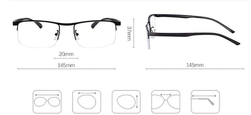 Attractive Metal Frame Sunglasses Style Intelligent Multifocal Progressive Reading Glasses and  Men Women Dual-use Anti-Blue Light Automatic Adjustment Eyewear Stevvex