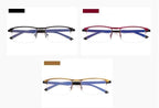 Attractive Metal Frame Sunglasses Style Intelligent Multifocal Progressive Reading Glasses and  Men Women Dual-use Anti-Blue Light Automatic Adjustment Eyewear Stevvex