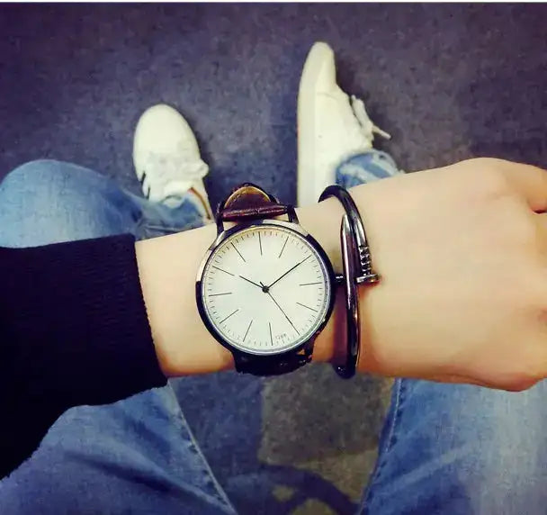 Vintage Leather Korean Style Quartz Couple Watches