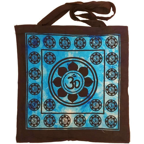 Aum Sanskrit Lotus Chakra Tie Dye Canvas Tote Shoulder Bag