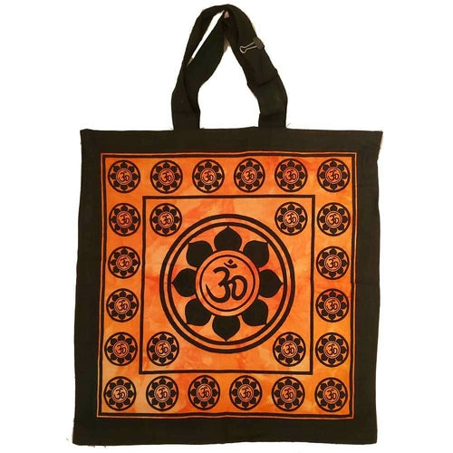 Aum Sanskrit Lotus Chakra Tie Dye Canvas Tote Shoulder Bag