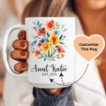Auntie Floral Custom Mug Peachy Sunday